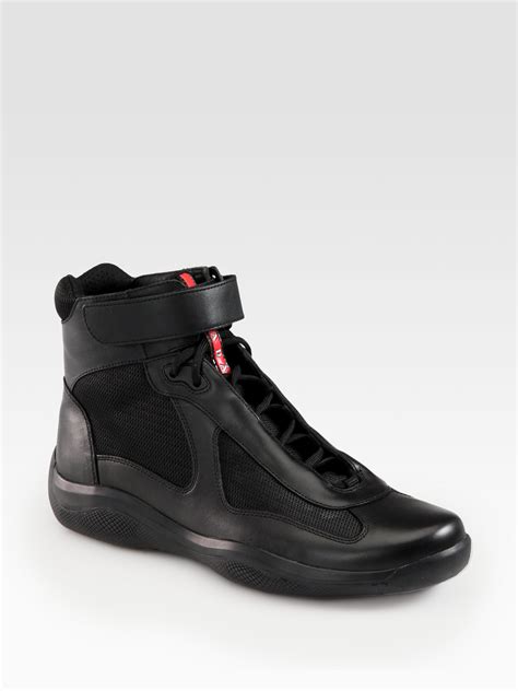 prada shoe black|high top black Prada shoes.